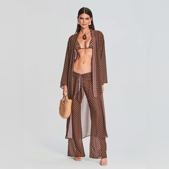 Bananhot Kimono & Pant CoOrd Set Cover Up NWOT Size: XL Stunning Resortwear - Picture 3 of 13